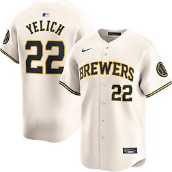 Nike Men's Milwaukee Brewers Christian Yelich #22 White Limited Vapor Jersey