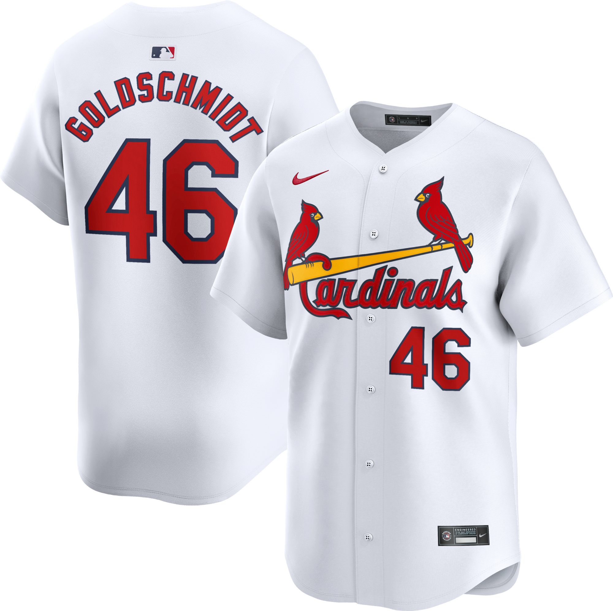 Nike Men's St. Louis Cardinals Paul Goldschmidt #46 White Limited Vapor Jersey
