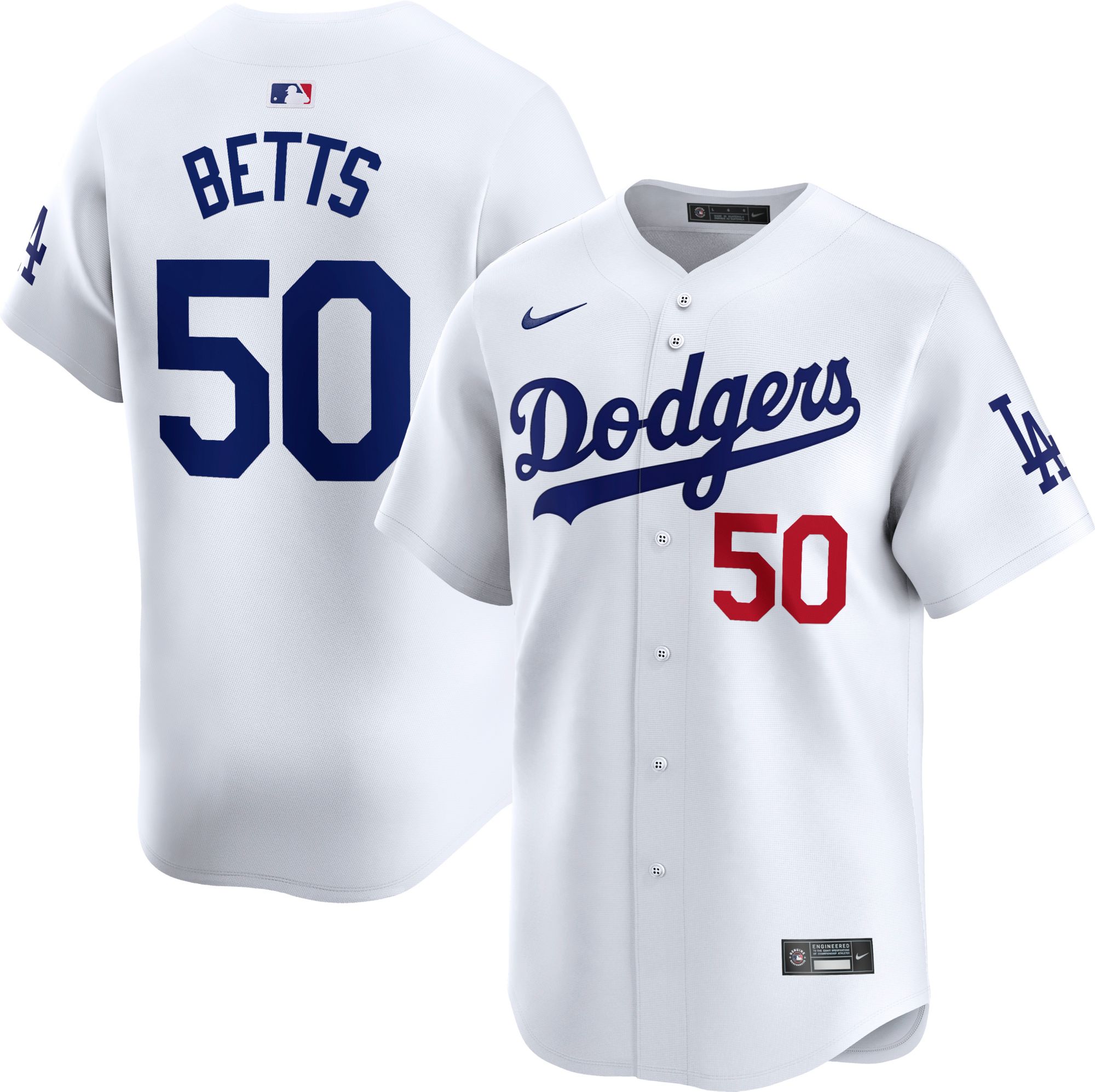 No50 Mookie Betts White 2019 Gold Program Cool Base Women's Stitched Jersey