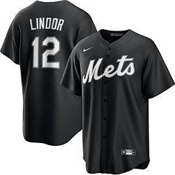 Nike Men's New York Mets Francisco Lindor Black Cool Base Jersey