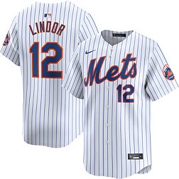Nike Men's New York Mets Francisco Lindor #12 White Limited Vapor Jersey