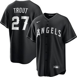 Nike Men's Los Angeles Angels Mike Trout Black Cool Base Jersey