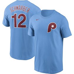 Nike Men's Philadelphia Phillies Kyle Schwarber #12 Light Blue T-Shirt