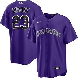 Majestic Two-Button Colorado Rockies Youth Jersey in Black Size Small