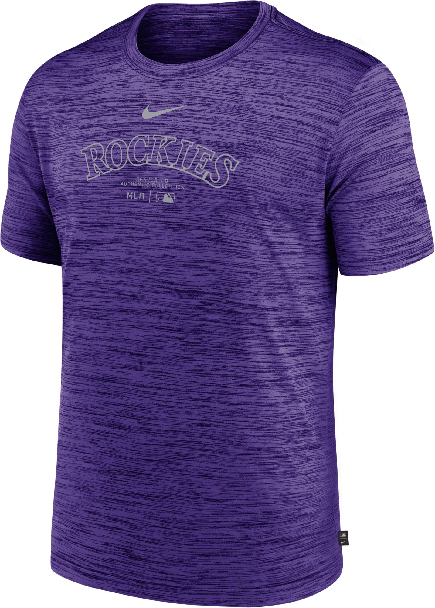 Nike Men's Colorado Rockies Purple Authentic Collection Velocity T-Shirt