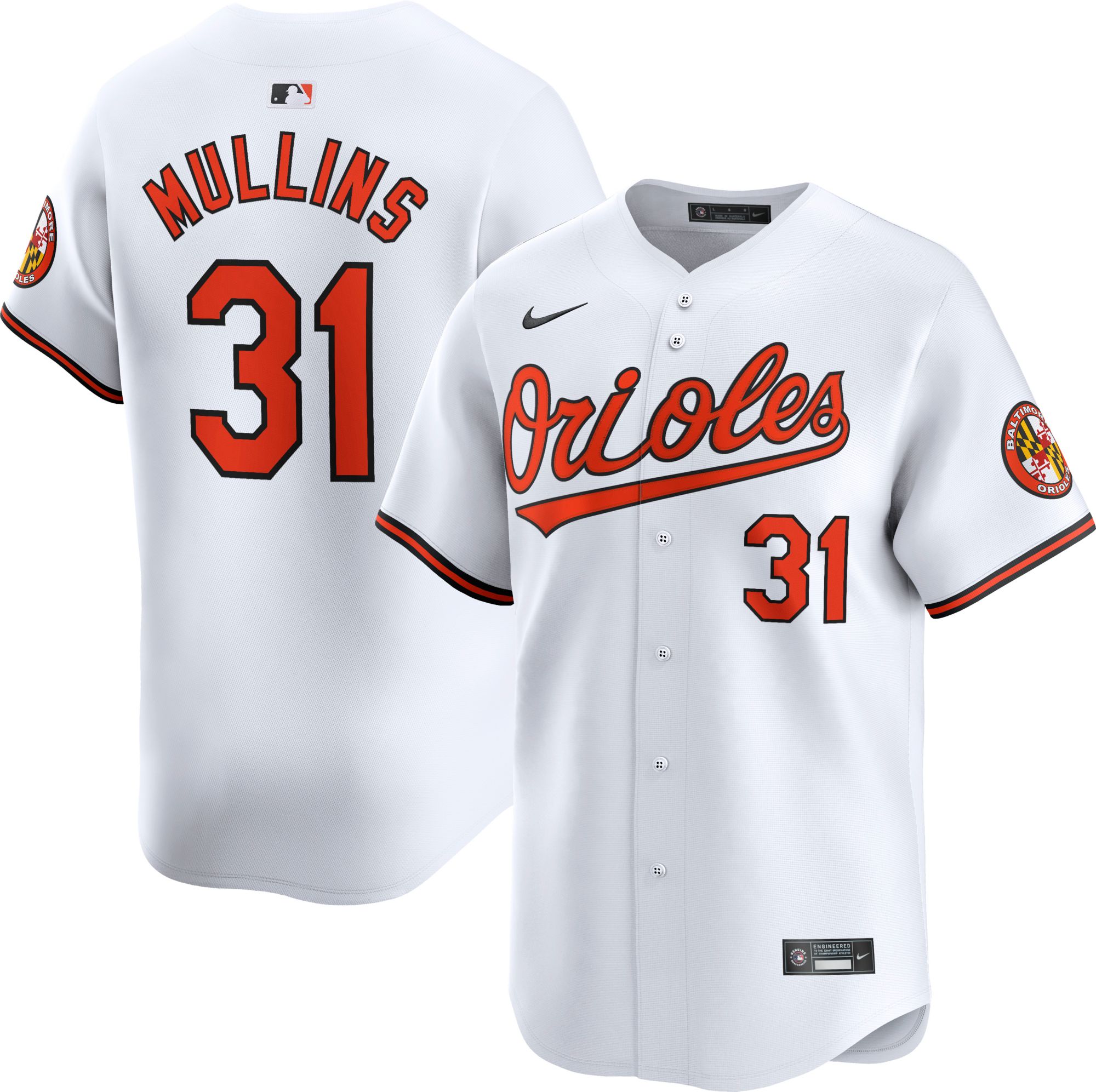 Nike Men's Baltimore Orioles Cedric Mullins #31 White Limited Vapor Jersey