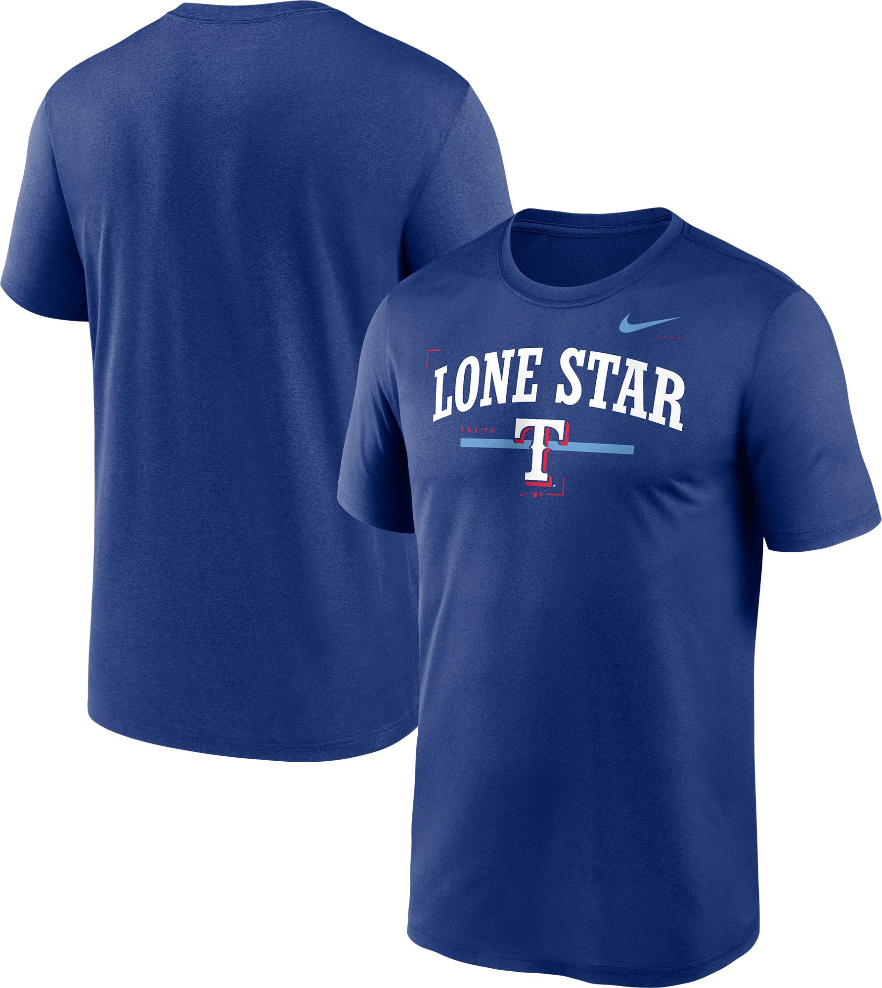 Men's Majestic Royal Texas Rangers Stars & Stripes T-Shirt Size: Small