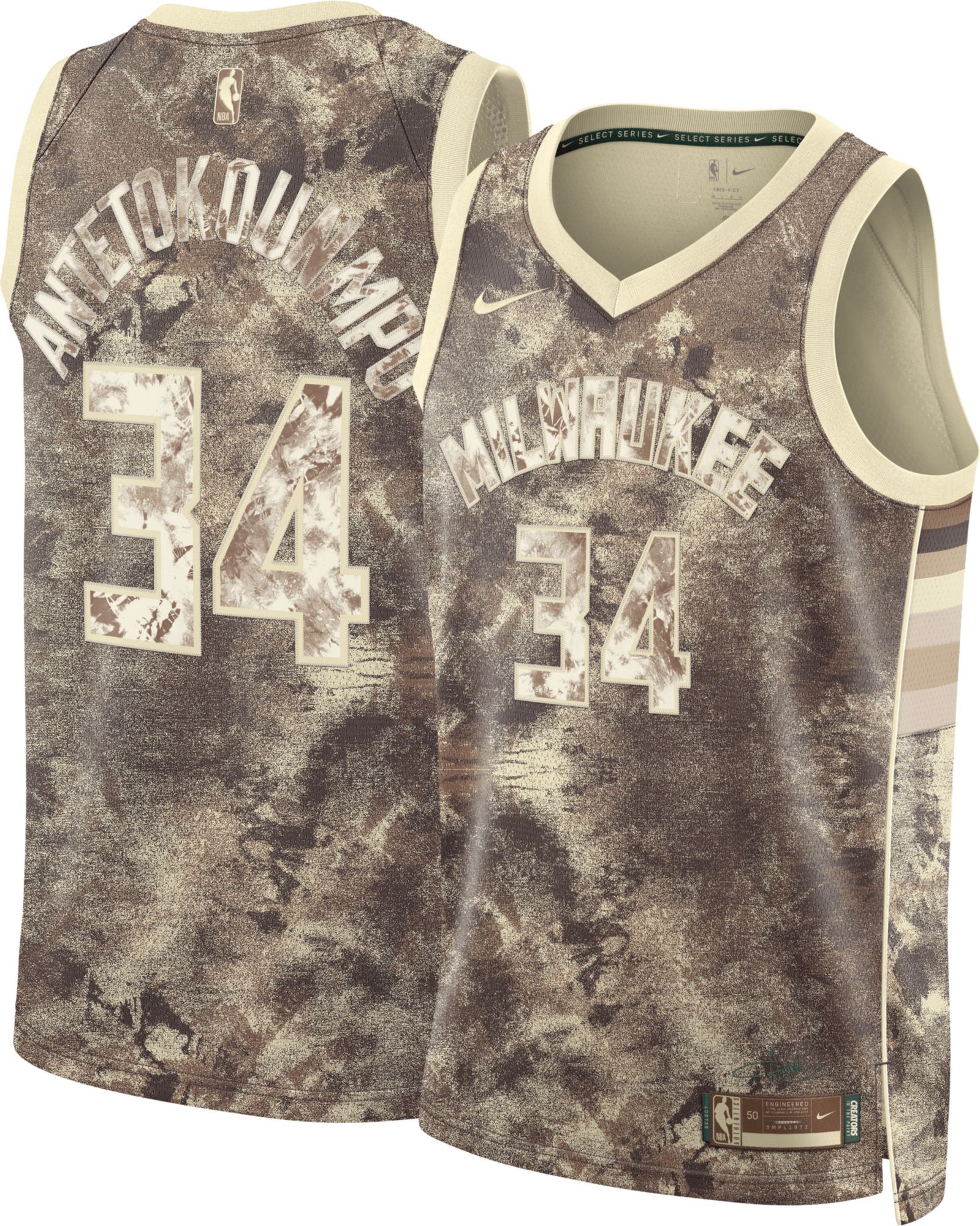 Nike Adult Milwaukee Bucks Grey Giannis Antetokounmpo #34