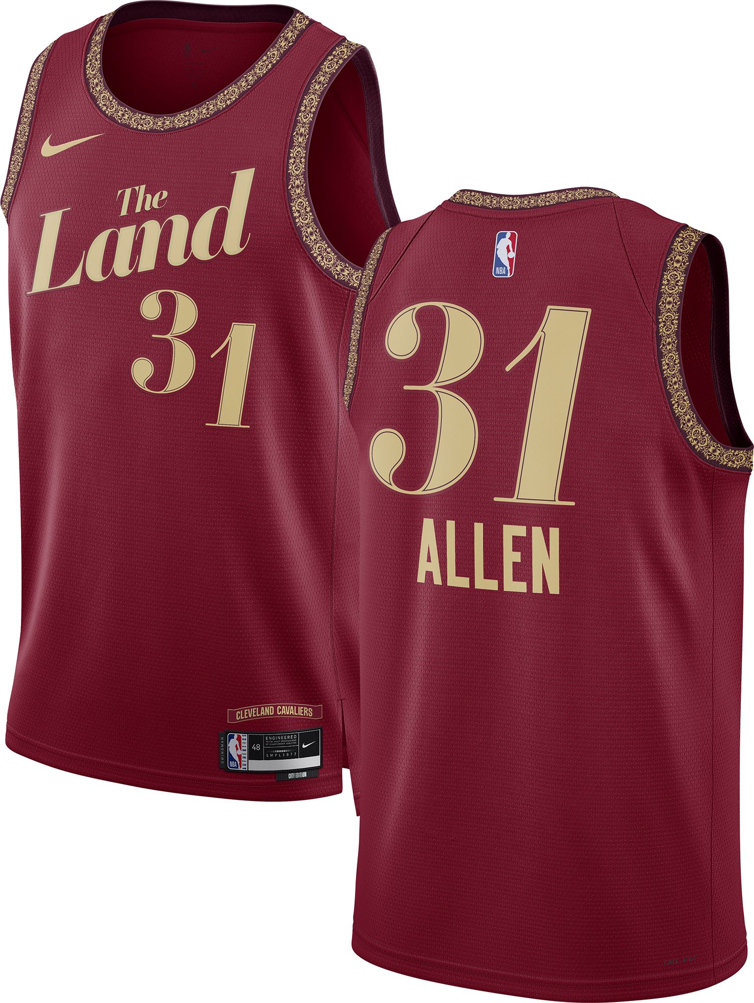 Nike Men's 2023-24 City Edition Cleveland Cavaliers Jarrett Allen #31 Red Swingman Jersey