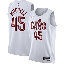 Nike Men's Cleveland Cavaliers Donovan Mitchell #45 White Swingman Jersey