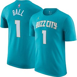 Jordan Men's 2023-24 City Edition Charlotte Hornets LaMelo Ball #1 Teal T-Shirt