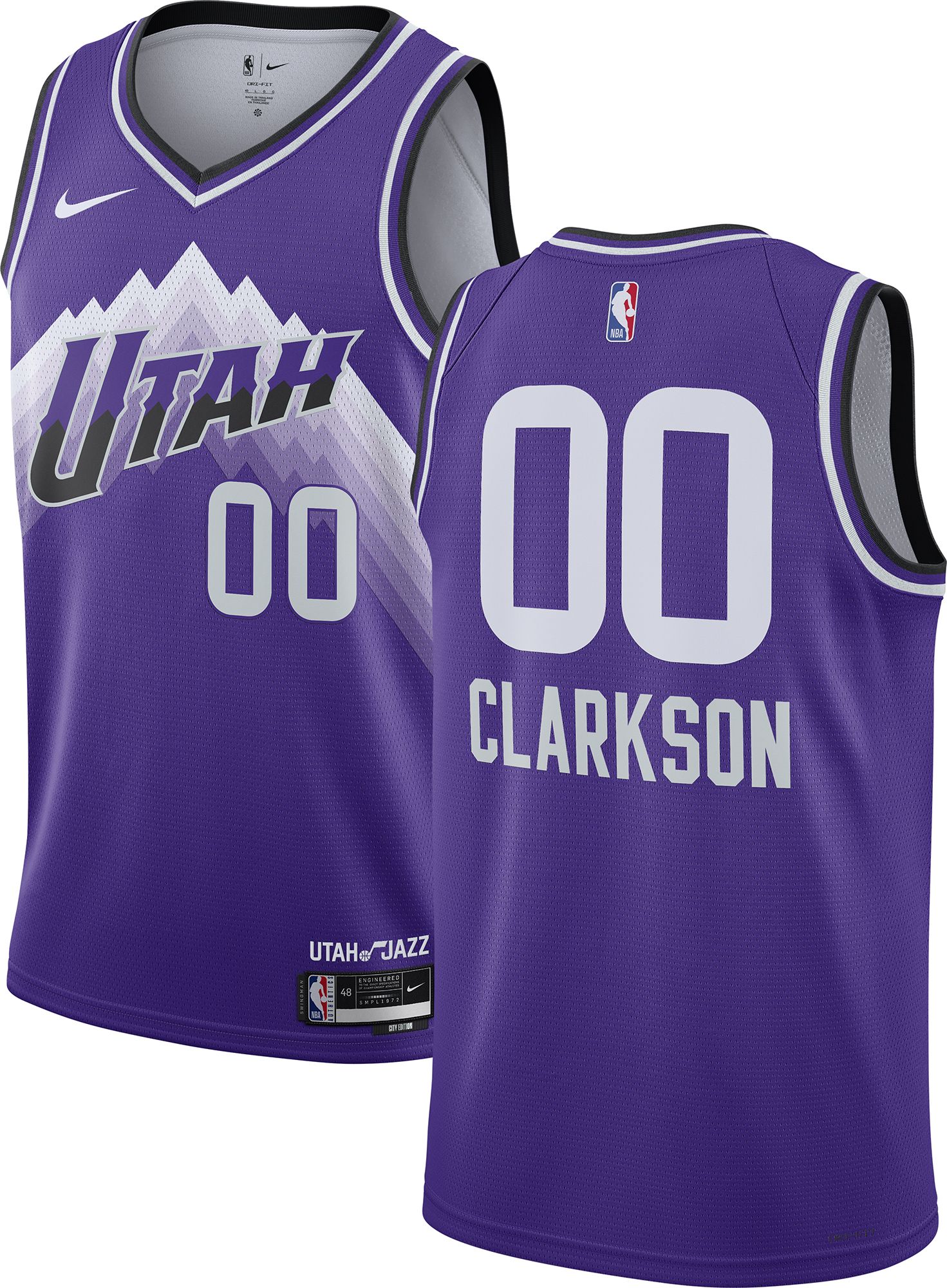 Nike Men's 2023-24 City Edition Utah Jazz Jordan Clarkson #00 Purple Swingman Jersey - Purple