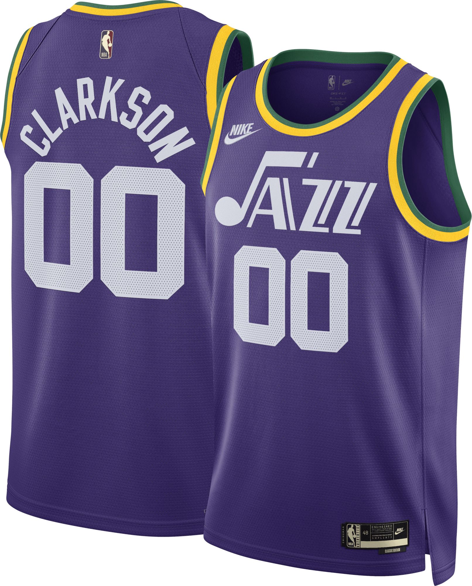 Nike Men's Utah Jazz Jordan Clarkson #00 Hardwood Classic Jersey