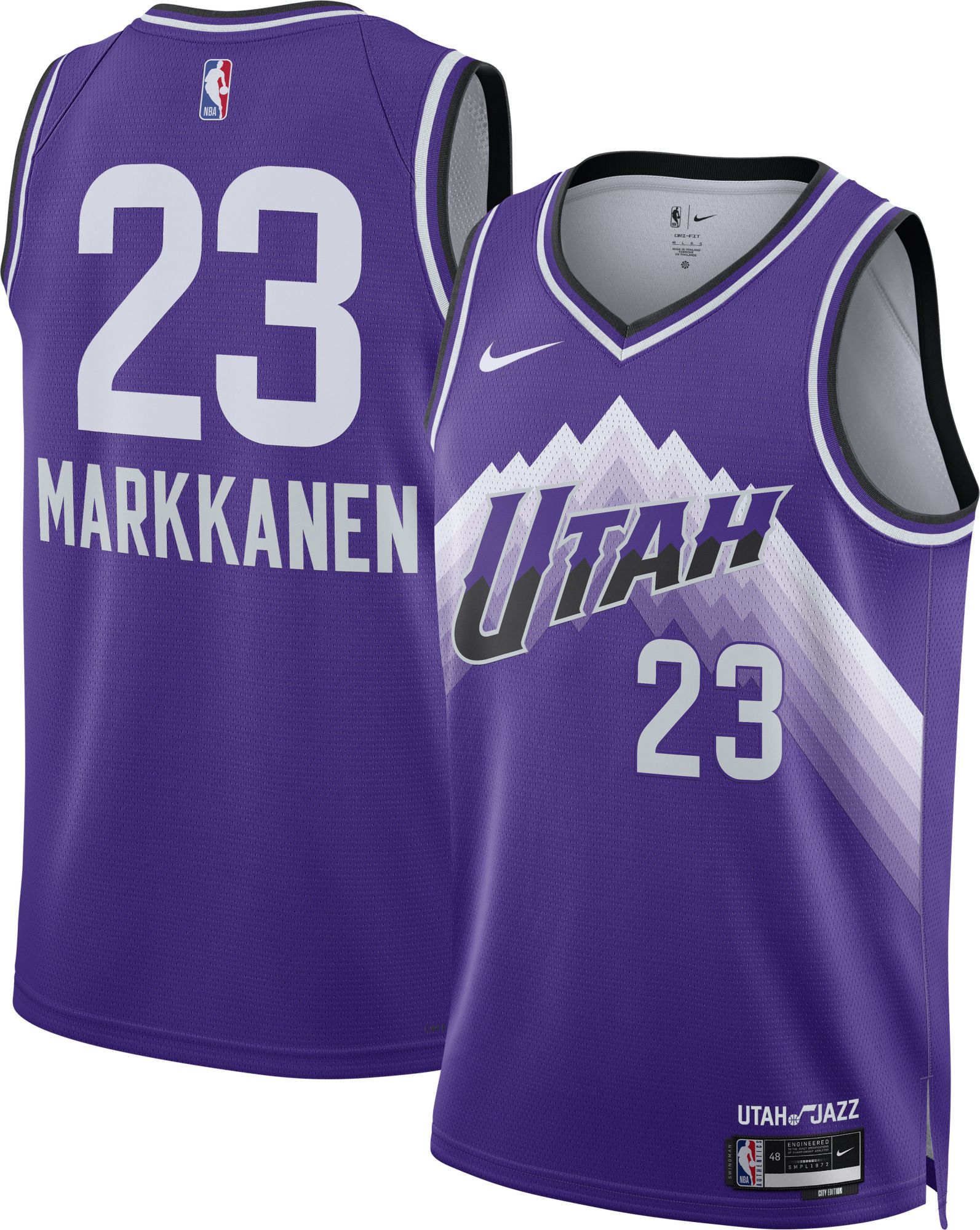 Nike Men's 2023-24 City Edition Utah Jazz Lauri Markkanen #23 Purple Swingman Jersey - Purple