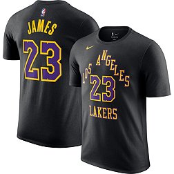 Nike Men's 2023-24 City Edition Los Angeles Lakers LeBron James #23 Black T-Shirt