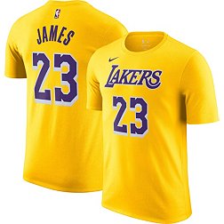Nike Men's Los Angeles Lakers LeBron James #23 Yellow T-Shirt