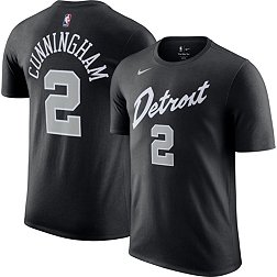 Nike Men's 2023-24 City Edition Detroit Pistons Cade Cunningham #2 Black T-Shirt