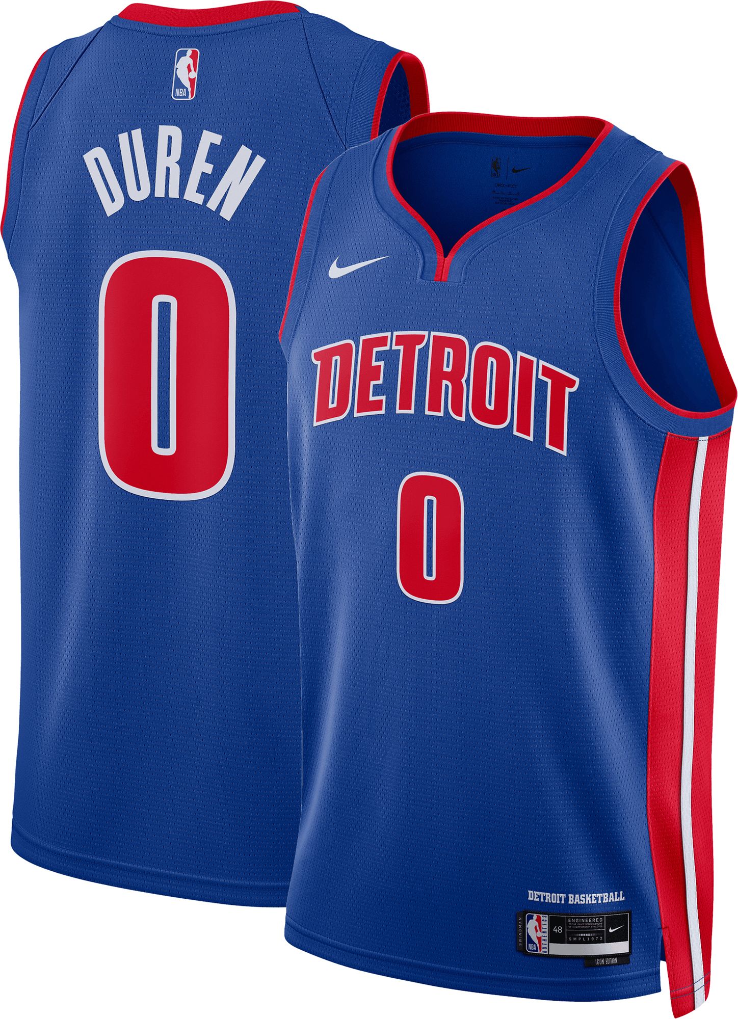 Nike Adult Detroit Pistons Jalen Duren #0 Icon Jersey