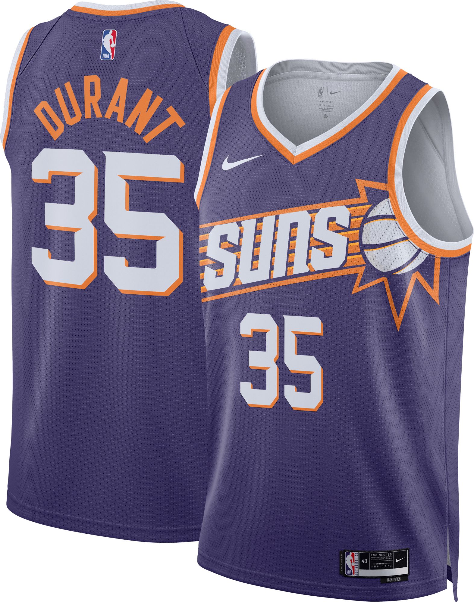 Nike Men's Phoenix Suns Kevin Durant #35 Purple Swingman Icon Jersey