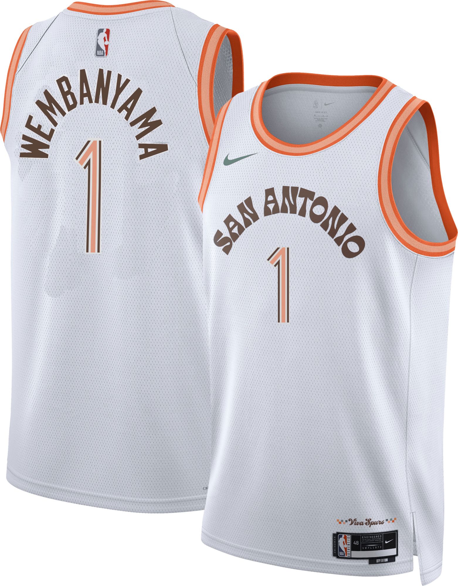 Nike Adult 2023-24 City Edition San Antonio Spurs Victor Wembanyama #1 Swingman Jersey