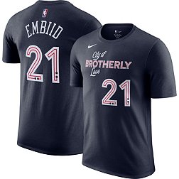 Nike Men's 2023-24 City Edition Philadelphia 76ers Joel Embiid #21 Navy T-Shirt