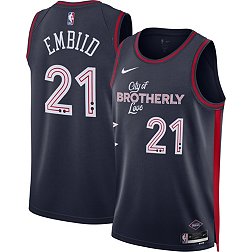 Nike Men's 2023-24 City Edition Philadelphia 76ers Joel Embiid #21 Navy Swingman Jersey