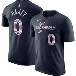 Nike Men's 2023-24 City Edition Philadelphia 76ers Tyrese Maxey #0 Navy T-Shirt