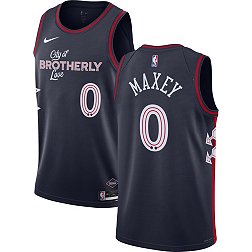 Nike Men's 2023-24 City Edition Philadelphia 76ers Tyrese Maxey #0 Navy Swingman Jersey