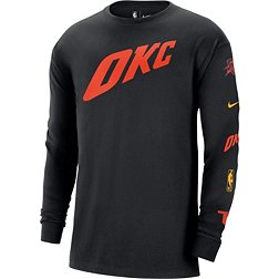 Nike Men's 2023-24 City Edition Oklahoma City Thunder Courtside M90 Long Sleeve Logo T-Shirt