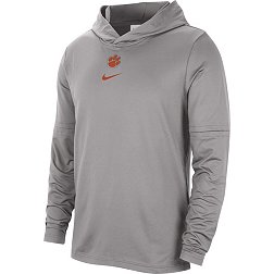 Nike Men's Clemson Tigers Grey Dri-FIT Hooded Long Sleeve T-Shirt