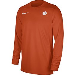 Nike Men's Clemson Tigers Orange Football Coach Dri-FIT UV Long Sleeve T-Shirt