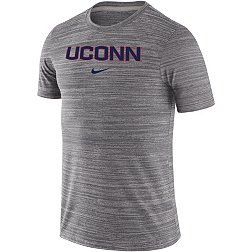 Nike Men's UConn Huskies Grey Dri-FIT Velocity Football Team Issue T-Shirt