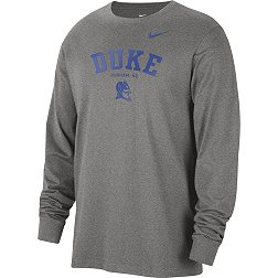Nike Men's Duke Blue Devils Grey Classic Core Cotton Logo Long Sleeve T-Shirt