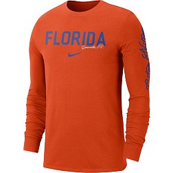 Nike Men's Florida Gators Orange Cotton Varsity Game Long Sleeve T-Shirt