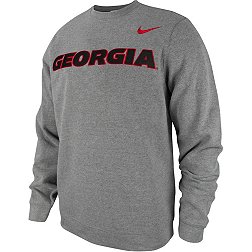 Nike Men's Georgia Bulldogs Grey Tackle Twill Pullover Crew Sweatshirt