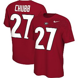 Nike Men's Georgia Bulldogs #24 Red Nick Chubb Football Jersey T-Shirt