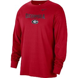 Nike Men's Georgia Bulldogs Red Classic Core Cotton Logo Long Sleeve T-Shirt