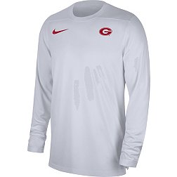 Nike Men's Georgia Bulldogs White Football Coach Dri-FIT UV Long Sleeve T-Shirt