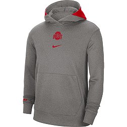 Nike Men's Ohio State Buckeyes Grey Spotlight Pullover Basketball Hoodie