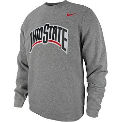 Nike Men's Ohio State Buckeyes Grey Tackle Twill Pullover Crew Sweatshirt