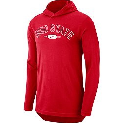 Nike Men's Ohio State Buckeyes Scarlet Dri-FIT Hoodie Long Sleeve T-Shirt