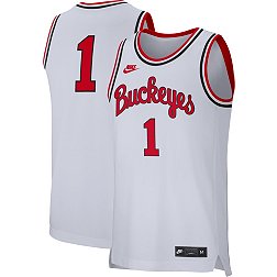 Nike Men's Ohio State Buckeyes #1 White Replica Retro Basketball Jersey