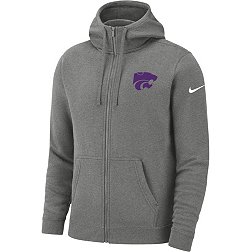 Nike Men's Kansas State Wildcats Silver Club Fleece Full-Zip Hoodie