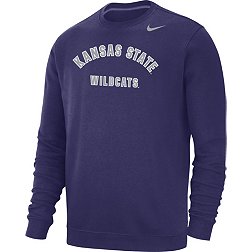 Nike Men's Kansas State Wildcats Purple Club Fleece Arch Word Crew Neck Sweatshirt