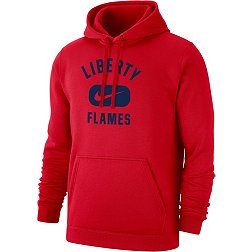 Nike Men's Liberty Flames Red Club Fleece Pill Swoosh Pullover Hoodie
