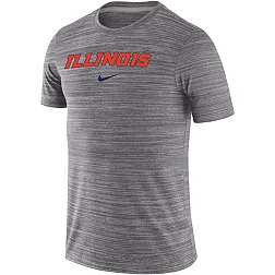 Nike Men's Illinois Fighting Illini Grey Dri-FIT Velocity Football Team Issue T-Shirt
