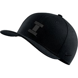 Nike Men's Illinois Fighting Illini Triple Black Swoosh Flex Stretch Fit Hat