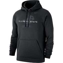 Nike Men's Illinois State Redbirds Black Club Fleece Blackout Pullover Hoodie