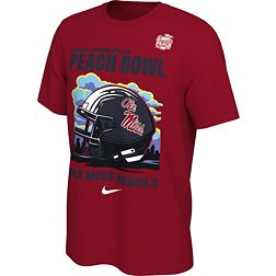 Nike Men's 2023 Peach Bowl Bound Ole Miss Rebels Helmet T-Shirt