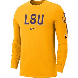 Nike Men's LSU Tigers Gold Cotton Varsity Game Long Sleeve T-Shirt